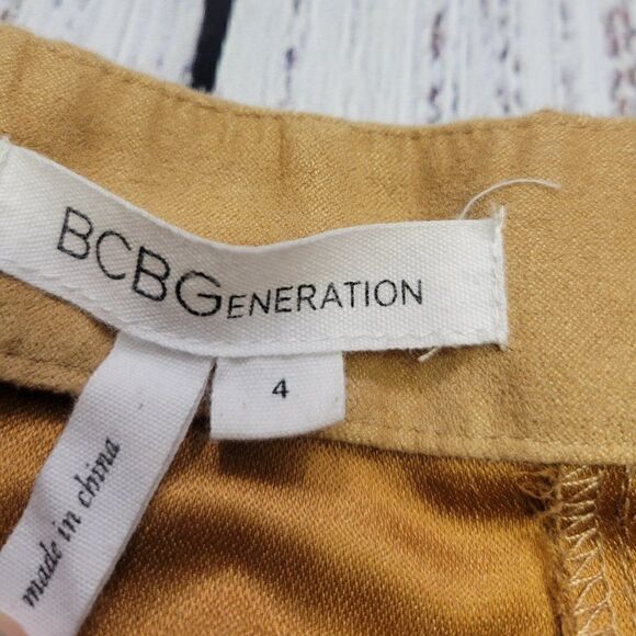BCBGeneration Women's Size 4 Camel Tan Fit & Flare Chic Suede-Like Skirt - Picture 3 of 5